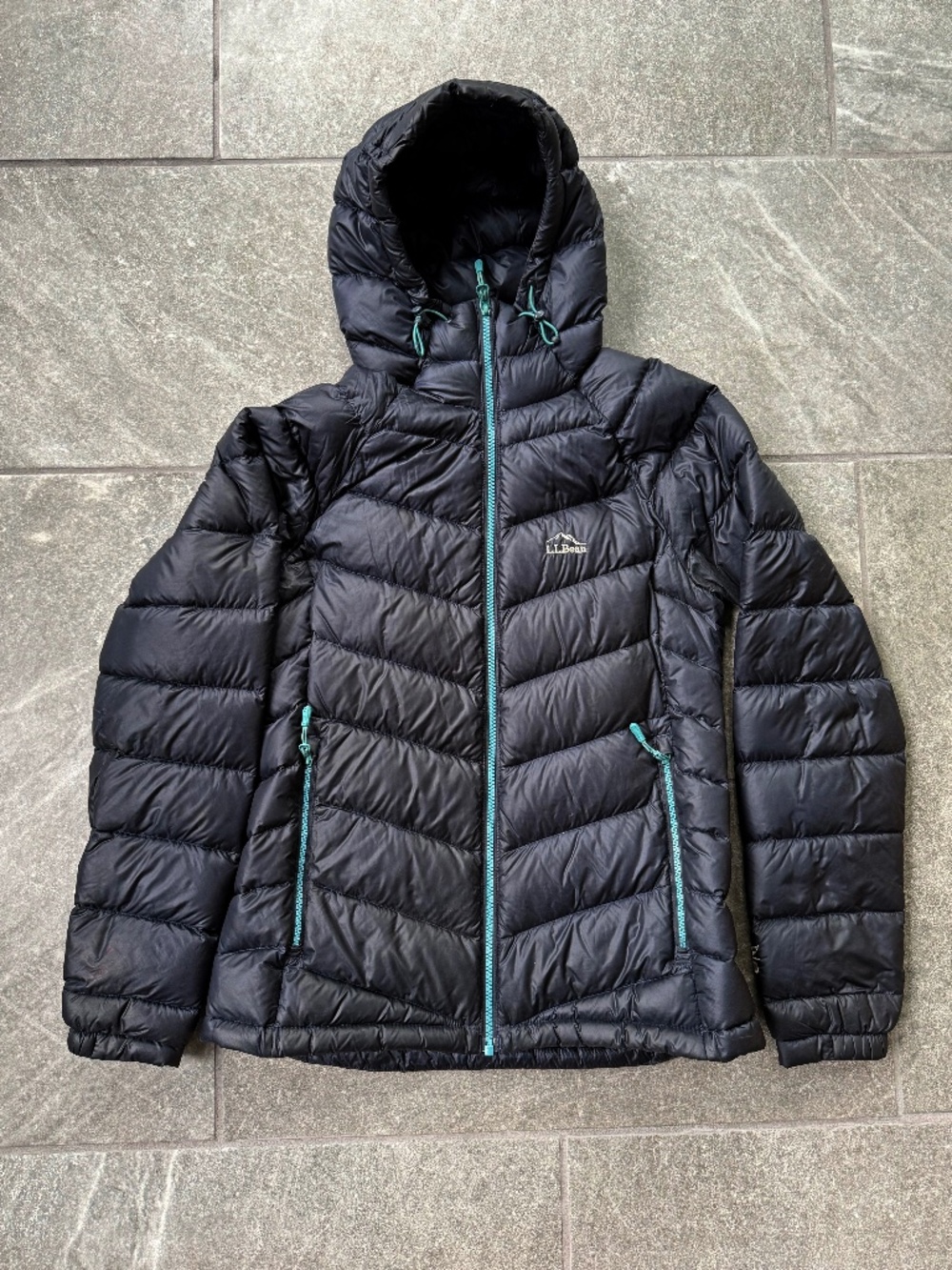 L.L.Bean Ultralight 850 Down Hooded Jacket Navy Pertex Quantum Women's XS